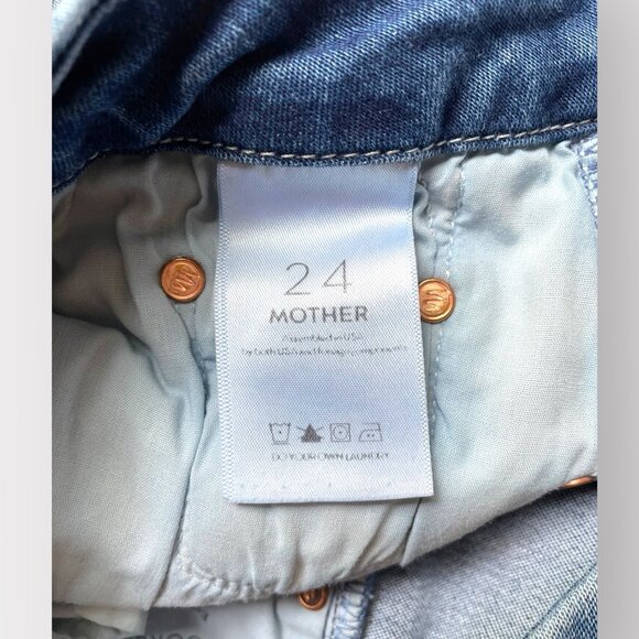 Mother Size 24 Blue Walking on Coals High Waisted Looker Ankle Fray Jeans - Picture 4 of 11